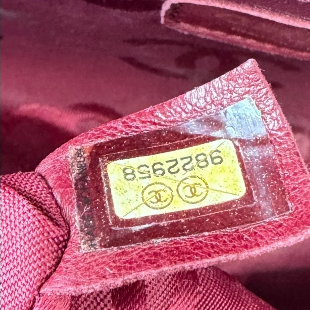 CHANEL Deep Red Leather Tote - Picture 11 of 12